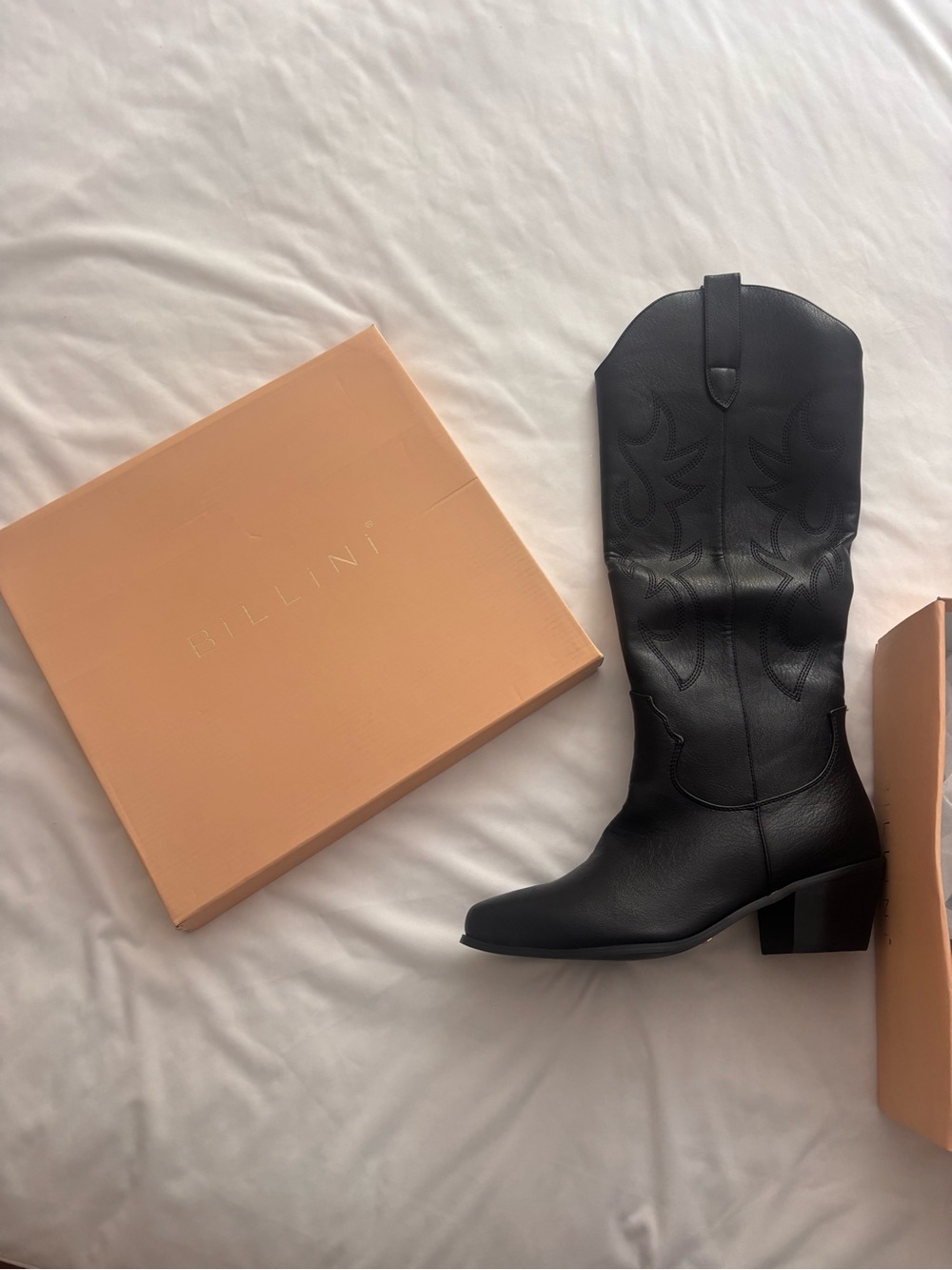 Billini Black Lace-Up Western Knee Boot